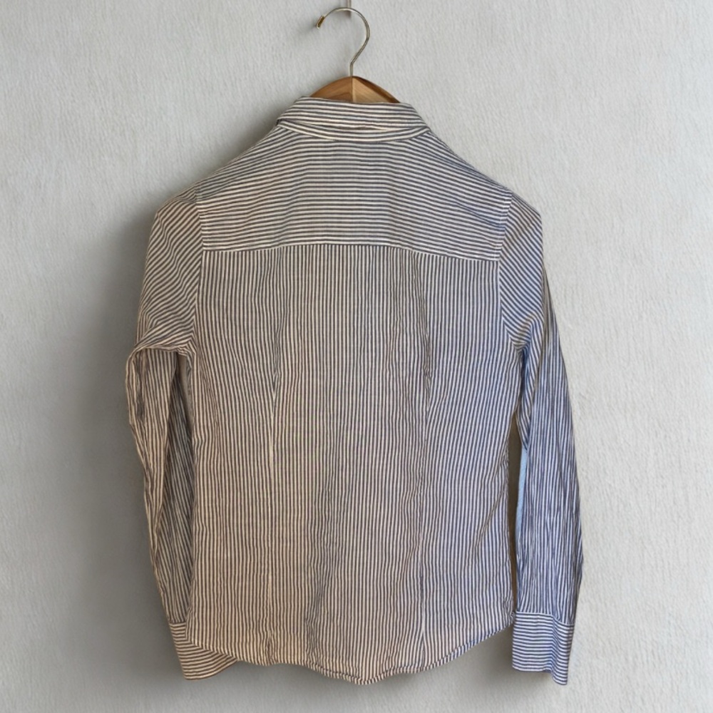 J. Crew Embellished Striped Perfect Cotton Button-Down Shirt Size Small - Picture 5 of 10
